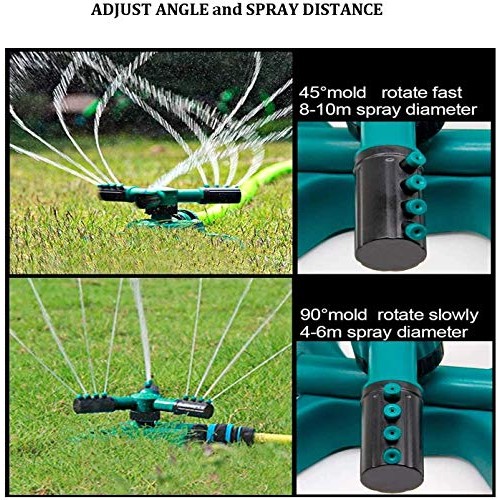 Durable Lawn Sprinkler, 3 Arm with Impact Water Sprinklers for Law...