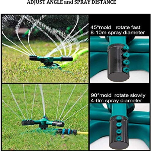 Durable Lawn Sprinkler, 3 Arm with Impact Water Sprinklers for Law...