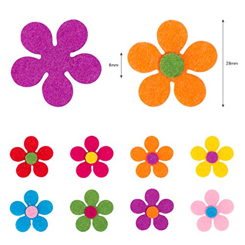 Naler 120pcs Felt Flowers Fabric Flower Embellishments for DIY Cra...