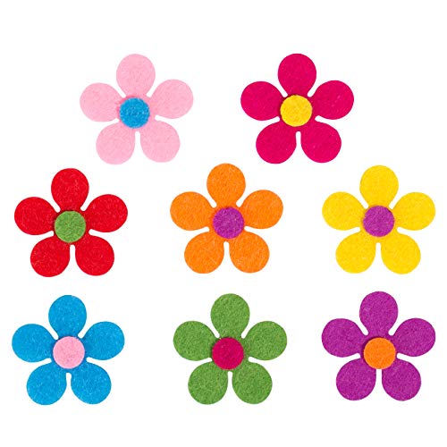 Naler 120pcs Felt Flowers Fabric Flower Embellishments for DIY Cra...