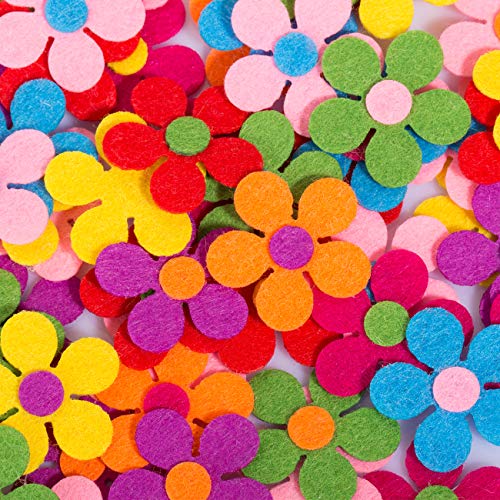 Naler 120pcs Felt Flowers Fabric Flower Embellishments for DIY Cra...