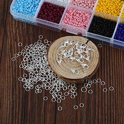 Naler 7500pcs Multicolor 3mm Pony Glass Seed Beads with Lobster Cl...