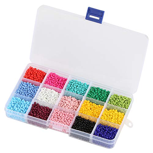Naler 7500pcs Multicolor 3mm Pony Glass Seed Beads with Lobster Cl...