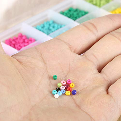 Naler 7500pcs Multicolor 3mm Pony Glass Seed Beads with Lobster Cl...