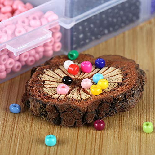 Naler 7500pcs Multicolor 3mm Pony Glass Seed Beads with Lobster Cl...