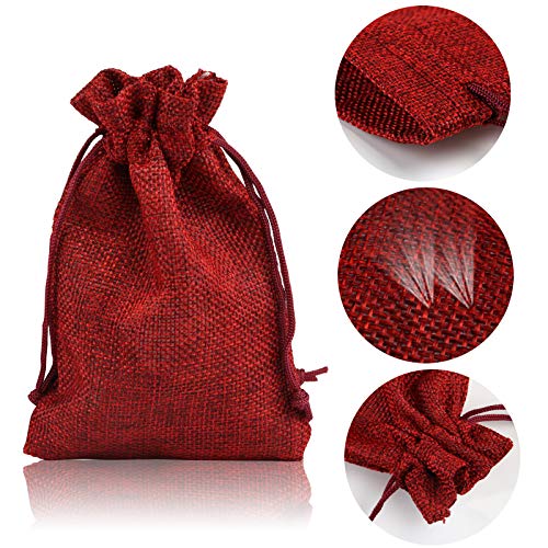Naler Christmas Drawstring Gift Bags Drawstring Pouch Burlap Weddi...