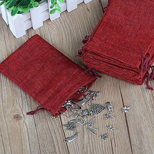 Naler Christmas Drawstring Gift Bags Drawstring Pouch Burlap Weddi...