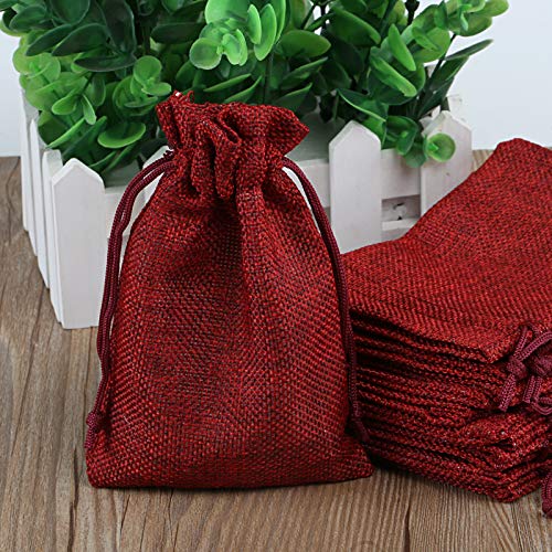 Naler Christmas Drawstring Gift Bags Drawstring Pouch Burlap Weddi...