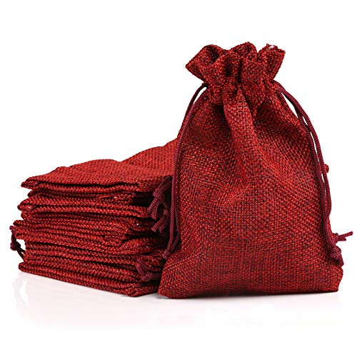Naler Christmas Drawstring Gift Bags Drawstring Pouch Burlap Weddi...