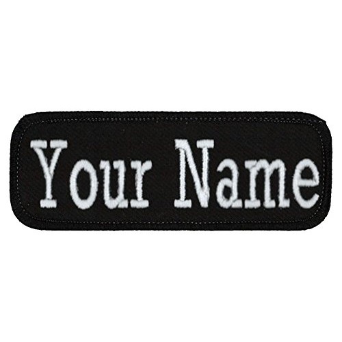 Name Tag Personalized and Embroidered 4 Wide x 1.5 Tall Black Bord...