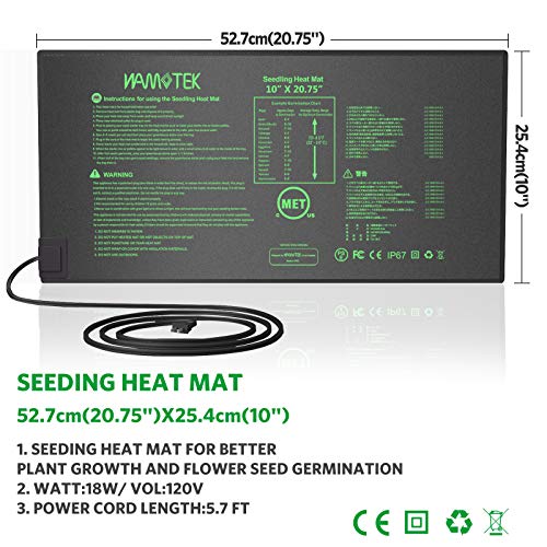 Plant Heat Mat, 10 x 20.75 inches 2 Pack Durable Waterproof Seed G...