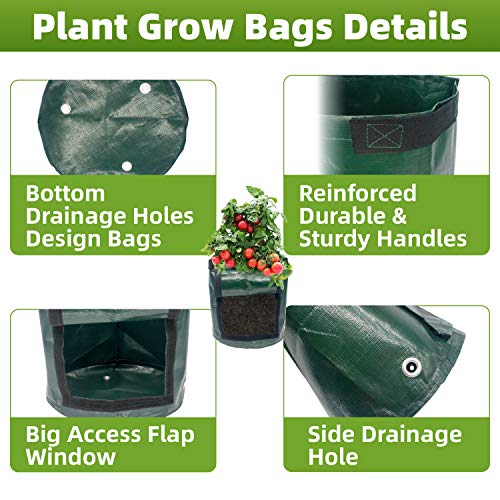 NAMTSO Potato Grow Bags, 4 Packs 7 Gallons Upgraded 200GSM Heavy D...