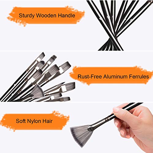 NANAPLUMS Artist Paint Brush Set - 15 Sizes Acrylic Paint Brushes ...