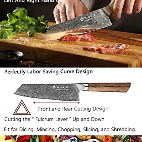 Damascus Santoku Knife 7 Inch Light Weight Professional Damascus S...