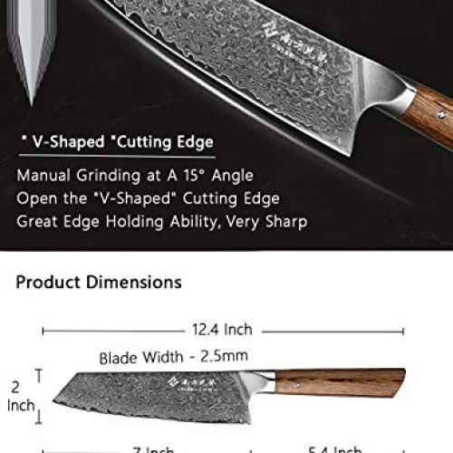 Damascus Santoku Knife 7 Inch Light Weight Professional Damascus S...