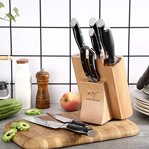 Kitchen Damascus Knife Set, 9-Piece Kitchen Knife Set with Block, ...