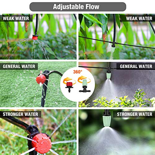 Drip Irrigation System, NASUM 82Ft/25M Drip Irrigation Kit with Ad...