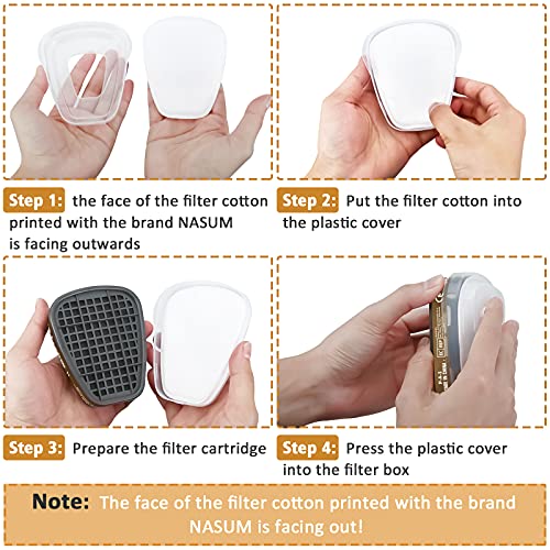 Reusable Half Face Cover, NASUM 720 Face Cover with Safety Glasses...