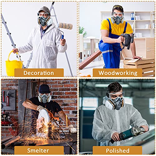 Reusable Half Face Cover, NASUM 720 Face Cover with Safety Glasses...