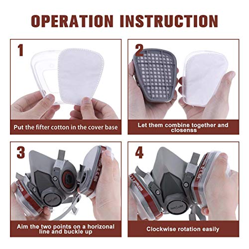 Reusable Half Face Cover NASUM Half Face Cover wiith Safety Glasse...