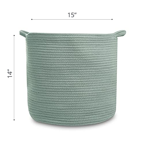 Natemia Rope Storage Basket- Nursery Bin and Toy Organizer 15”x15...