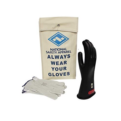 National Safety Apparel Class 0 Black Rubber Voltage Insulating Gl...