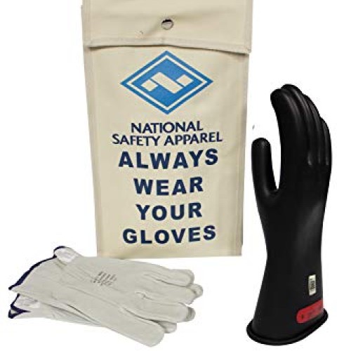 National Safety Apparel Class 0 Black Rubber Voltage Insulating Gl...