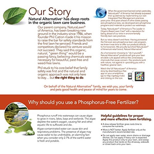 Natural Alternative Fall Lawn Fertilizer 21-0-4 Enriched with Prot...