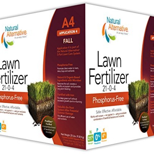 Natural Alternative Fall Lawn Fertilizer 21-0-4 Enriched with Prot...