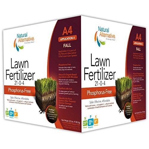 Natural Alternative Fall Lawn Fertilizer 21-0-4 Enriched with Prot...