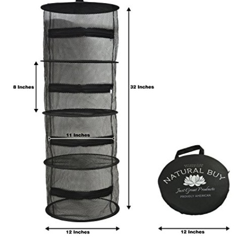 12 Diameter Herb Drying Rack 4 Level Compact Hanging Plant Dry Ne...