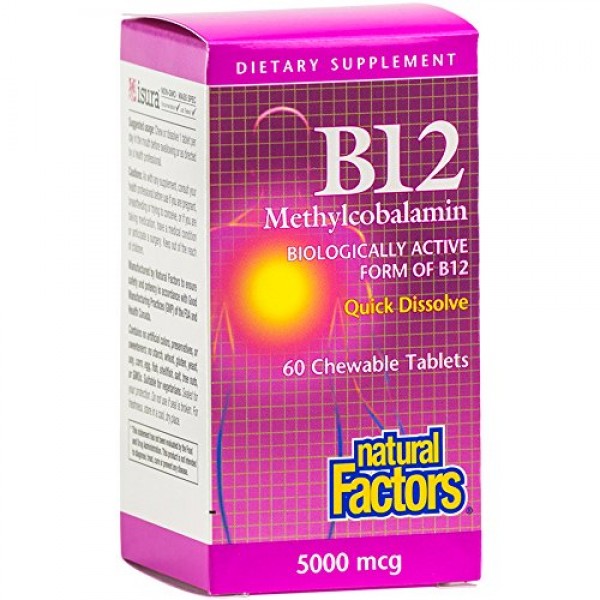 Natural Factors - Vitamin B12 Methylcobalamin 5000mcg, Support for...