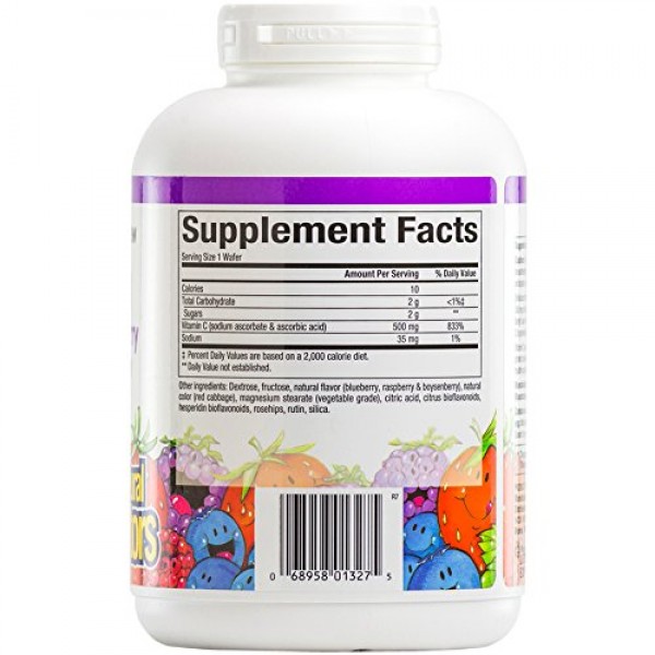 Natural Factors - Vitamin C 500mg, 100% Natural Fruit Chew, Bluebe...