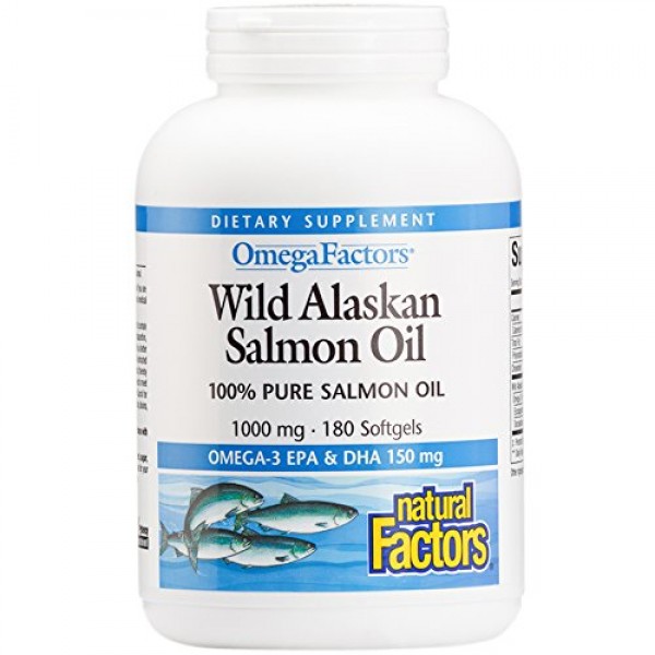 Natural Factors - Wild Alaskan Salmon Oil 1000mg, Rich in Omega-3 ...