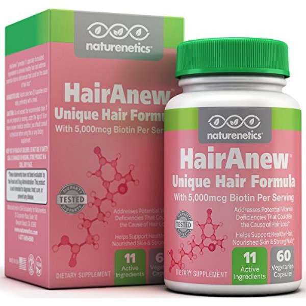 HairAnew Unique Hair Growth Vitamins with Biotin - Tested - For ...