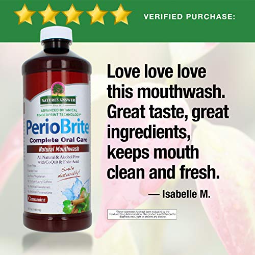 Natures Answer Periobrite Alcohol-Free Mouthwash, Cinamint, 16 Ou...