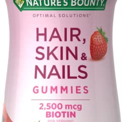 Natures Bounty Hair, Skin & Nails with Biotin, Strawberry Gummies...