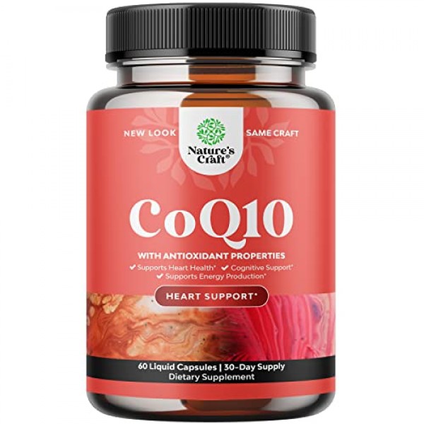 CoQ10 200mg Liquid Capsules Supplement - High Absorption Coenzyme ...