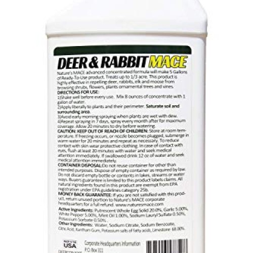 Natures Mace Deer and Rabbit Repellent 40oz Concentrate