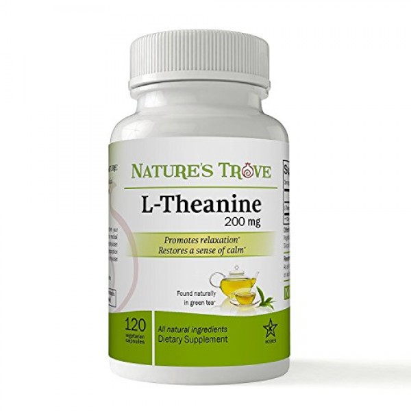 L-Theanine 200mg by Natures Trove - 120 Vegetarian Capsules