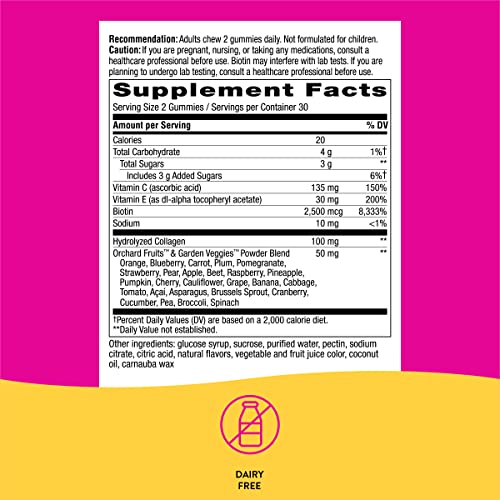 Natures Way Alive! Hair, Skin & Nails Gummies, with Biotin and Co...