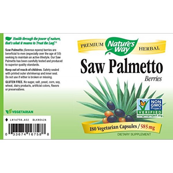Natures Way Saw Palmetto Berries; 585 mg Saw Palmetto Berries per...