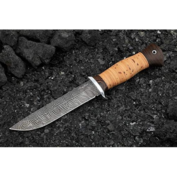 Damascus Steel Knife - Fixed Blade Knives - Real Damascus Hunting ...