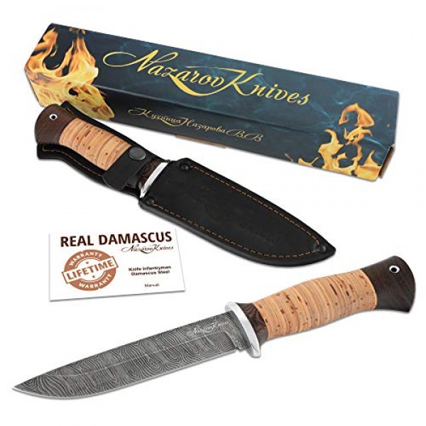 Damascus Steel Knife - Fixed Blade Knives - Real Damascus Hunting ...