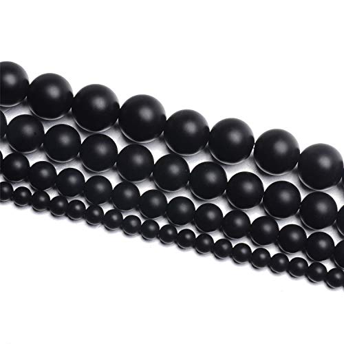 NCB Black Matte Onyx Beads 100pcs 8mm Round Gemstone Beads Spacer ...