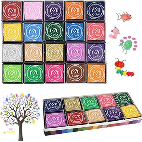 20pcs Craft Ink Pad,Stamps Pads,20 Colors Rainbow Finger Ink Pads ...