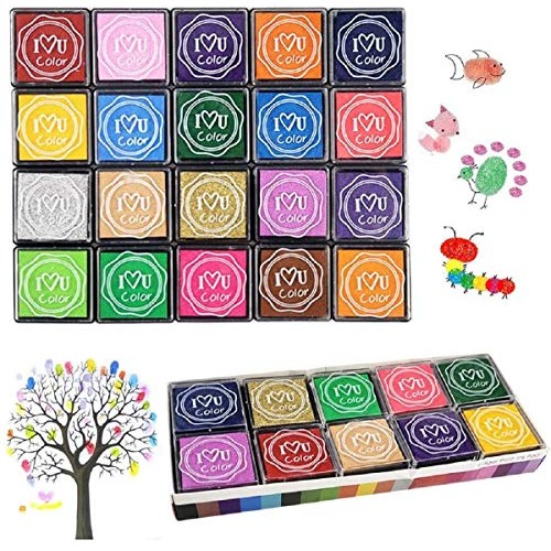 20pcs Craft Ink Pad,Stamps Pads,20 Colors Rainbow Finger Ink Pads ...