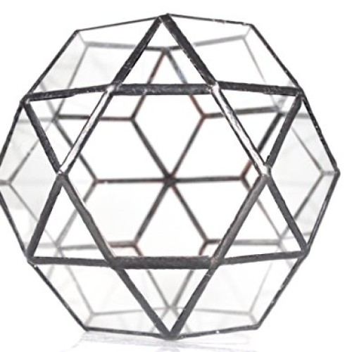 NCYP Large Geometric Glass Terrarium Handmade Irregular Planter In...