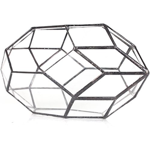 NCYP Large Geometric Glass Terrarium Handmade Irregular Planter In...