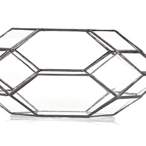 NCYP Large Geometric Glass Terrarium Handmade Irregular Planter In...